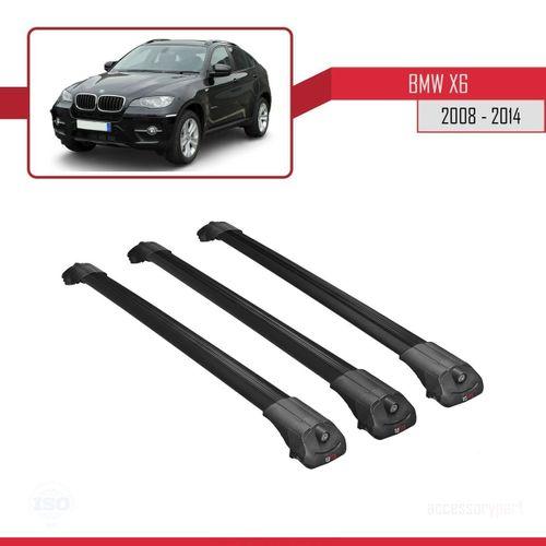 BMW X6 (E71) 2008-2014 Arası ile uyumlu ACE-1 Ara Atkı Tavan Barı SİYAH 3 ADET BAR