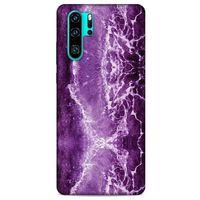 Mermer Desenli (18) Tema Telefon Kılıfları Mor Huawei P30 Pro Kılıf