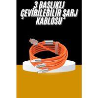 120w 3 İn 1 Uyumlu Silikon Şarj Kablosu Hızlı Şarj Kablosu