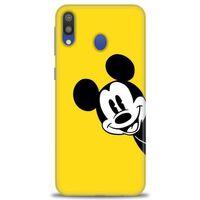 Samsung Galaxy A10S Kılıf HD Baskılı Kılıf - Sarı Mickey Mouse + Tam Ekran Koruyucu