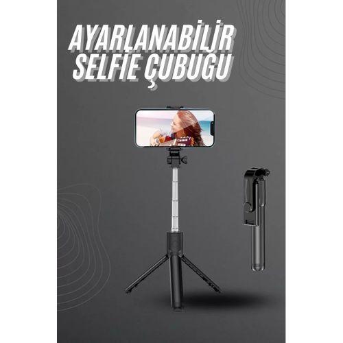 Selfie Çubuğu Tripod Bluetooth Kumandalı Selfie Çubuğu Telefon Tutucu