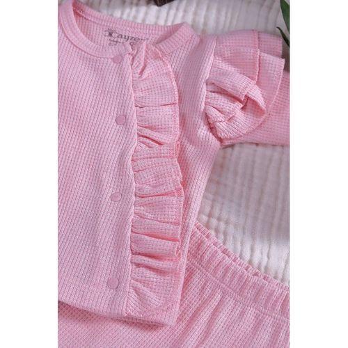 Omuzdan Fırfır Detaylı 5 Parça %100 Pamuk Kız Hastane Çıkışı