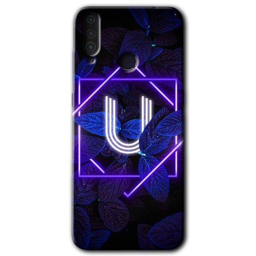 GM 10 Kılıf HD Desen Baskılı Arka Kapak - Dark Neon Yaprak U Harfi + Kırılmaz Cam