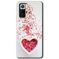 Xiaomi Redmi Note 10 Pro Kılıf Baskılı Kapak - Kalpli Şekerleme +Tam Kaplayan Mat Seramik