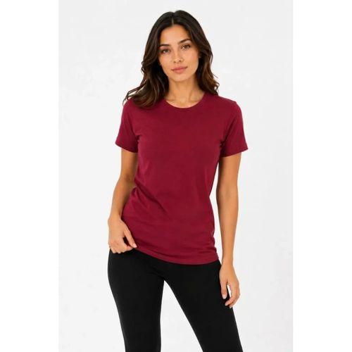 Basic Tişört Bisiklet Yaka Kısa Kol Günlük Yazlık Slim Fit T-Shirt - Bordo