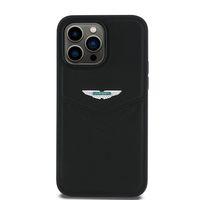 Apple iPhone 14 Pro Max Kılıf Aston Martin Orjinal Lisanslı Victory Dizayn PU Deri Metal Logolu Kapak
