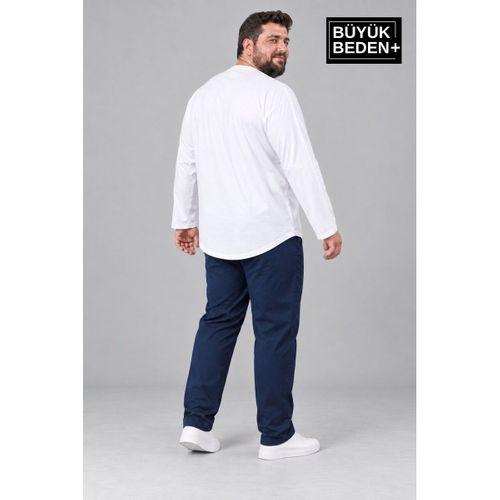 Erkek Büyük Beden Bisiklet Yaka Süprem İnce Uzun Kollu Oval Etek Tişört SPR26BTS943