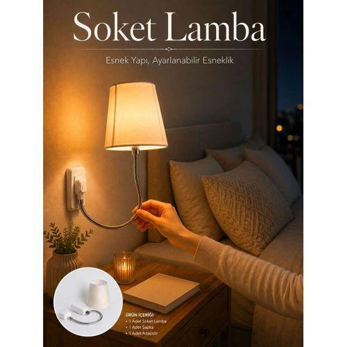 Soket Lamba Yatak Başı Işığı Ayarlanabilir Boyunlu