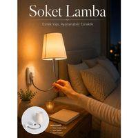 Soket Lamba Yatak Başı Işığı Ayarlanabilir Boyunlu