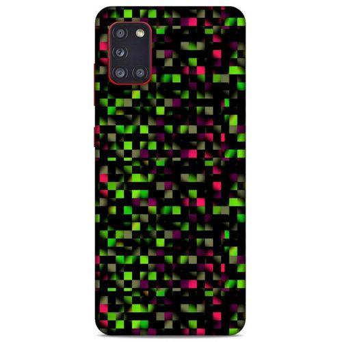 Lopard Samsung Galaxy A31 Uyumlu Kılıf PiXel (25) Antişok Kapak Yeşil Pembe