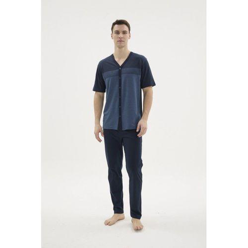 Erkek Pijama Takımı - V Yaka Boydan Düğmeli