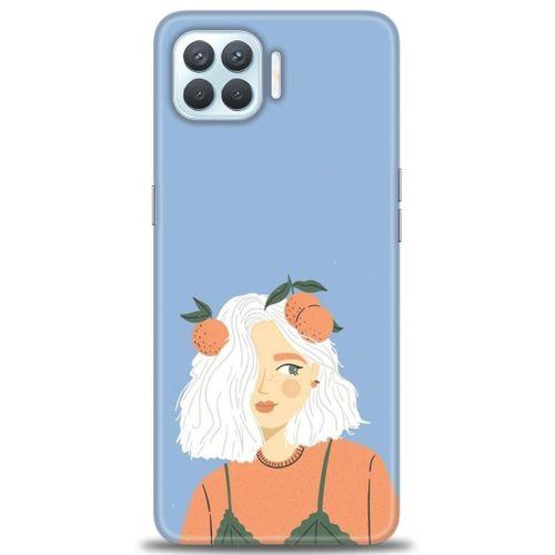 Oppo A73 Kılıf HD Baskılı Kılıf - Beyaz Saçlı Kız + Tam Ekran Koruyucu