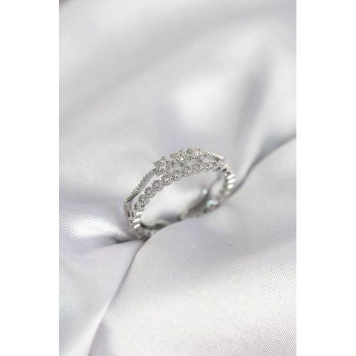 Gümüş Renk Minimal Yıldızlı Model Kadın Yüzük