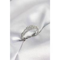 Gümüş Renk Minimal Yıldızlı Model Kadın Yüzük