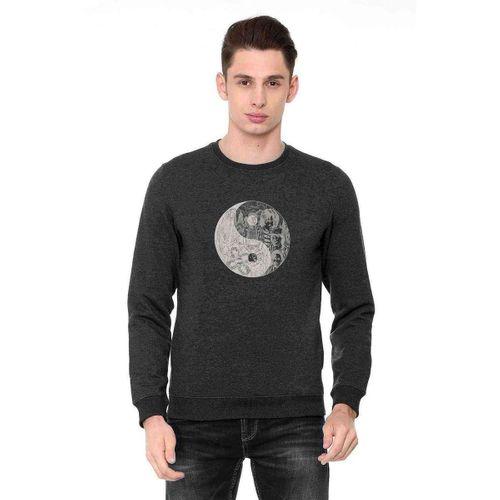 Stranger Things Ying Yang Upside Baskılı Füme Antrasit Erkek Sweatshirt
