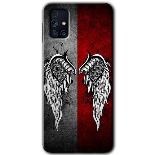 MRCİLETİSİM  Samsung Galaxy M31s Kılıf Kapak - Lucifer +Hayalet Ekran Yandan Gözükmez