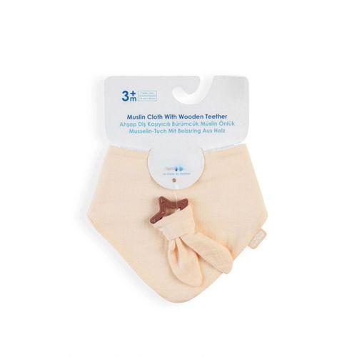 Silikon Diş Kaşıyıcılı Müslin Önlük 736 Somon