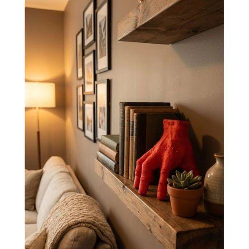 3d Dekoratif Kırmızı El Biblo 17x16 Cm Modern Ev Aksesuarı