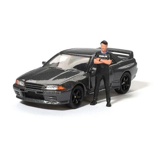 1/64 Nissan Skyline GT-R (R32)Gunmetal W/ Matsuda Figure Tsugio Matsuda Collection