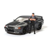 1/64 Nissan Skyline GT-R (R32)Gunmetal W/ Matsuda Figure Tsugio Matsuda Collection