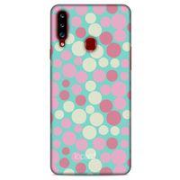 Samsung Galaxy A20s Kılıf Pastel Renkler (50) Shockproof Kılıf Bordo Pembe