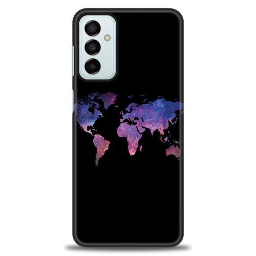 Samsung Galaxy M13 Kılıf HD Baskılı Kılıf - Dünya Haritası + Tam Ekran Koruyucu