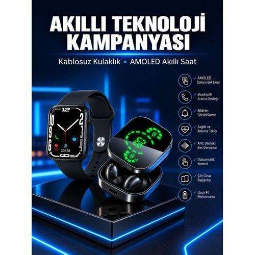 Yeni Nesil Akıllı Saat Ve Ucuz Kaliteli Bluetooth Kablosuz Kulaklık Amoled Ekran