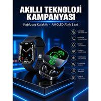 Yeni Nesil Akıllı Saat Ve Ucuz Kaliteli Bluetooth Kablosuz Kulaklık Amoled Ekran