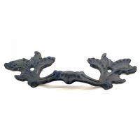 Antika Tarz Dekoratif Pirinç Çiçek Kapı Kulbu - 40x125 Mm, Oksit