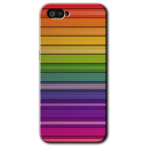 Realme C2 HD Baskılı Kılıf + 9D Tam Ekran Koruyucu - Colorful Lines