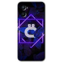 Oppo Reno 3 Kılıf Baskılı Kapak - Dark Neon Yaprak Ö Harfi + 5D Tam Kaplayan Cam