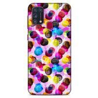 Samsung Galaxy M31 Kılıf Pastel Renkler (42) Rugged Armor Kılıf Mor Pembe
