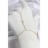 Gold Renk Pirinç Zirkon Taşlı Yıldız Model Şahmeran