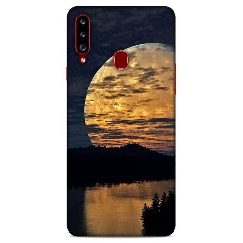 Lopard Samsung Galaxy A20s Uyumlu Kılıf Gece'S (49) Ultra Silikon Kılıf Ay Yansıması