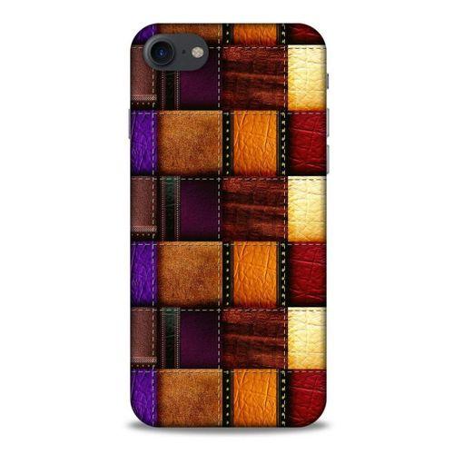 Apple Iphone 7 Kılıf Patchwork (44) Tough Armor Kılıf Mor Kahve