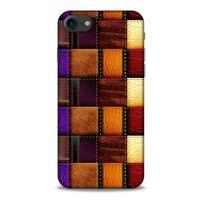 Apple Iphone 7 Kılıf Patchwork (44) Tough Armor Kılıf Mor Kahve