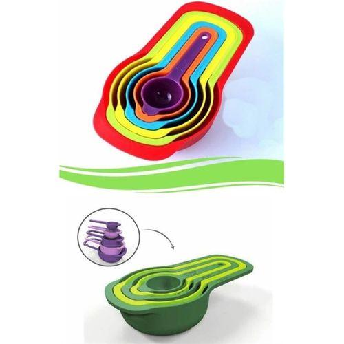 Pratik Ölçü Kaşığı Kabı 5li Şeker Baharat Sıvı Ölçer Aparat