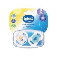 Wee Baby 2'li Gece/Gündüz Damaklı Emzik 6 - 18 Ay - Mavi