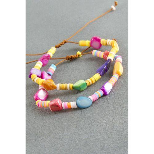 Kırık Doğaltaş Fimo Boncuk Bileklik