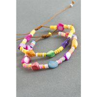 Kırık Doğaltaş Fimo Boncuk Bileklik