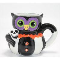 Kurukafa Tutan Baykuş Figürlü Seramik Kupa Bardak