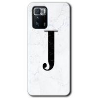 Poco x3 GT Kılıf HD Desen Baskılı Arka Kapak - Beyaz Mermer Desenli J Harfi + Kırılmaz Cam
