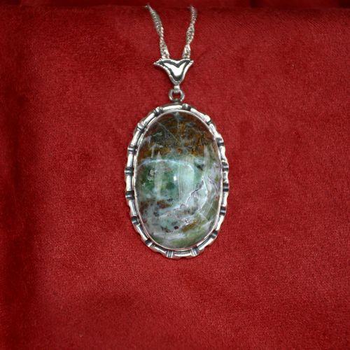 Dünya Gümüş Çerçeve Zümrüt Kadın Kolye