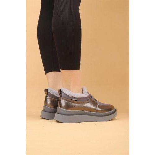 Reyan Kadın Gri Renkli İçi Kürklü Kışlık Yürüyüş Ayakkabı