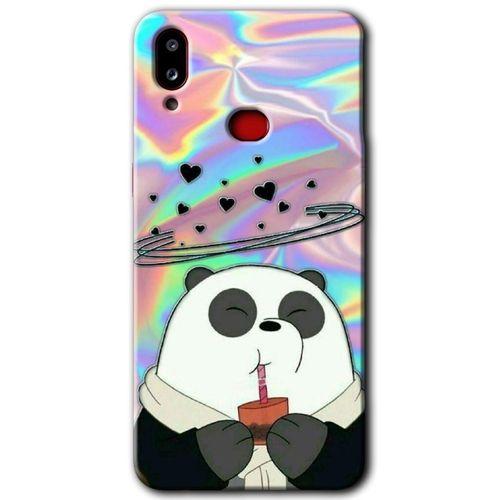 Samsung Galaxy A10s HD Baskılı Kılıf + 9D Tam Ekran Koruyucu - Milkshake Panda