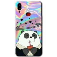 Samsung Galaxy A10s HD Baskılı Kılıf + 9D Tam Ekran Koruyucu - Milkshake Panda