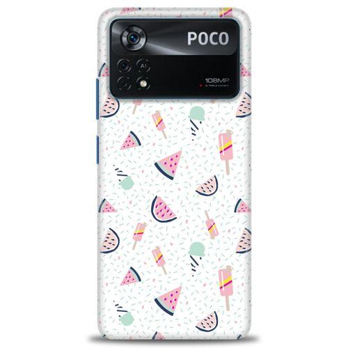 Xiaomi Poco X4 Pro 5G Kılıf HD Baskılı Kılıf - Dondurma ve Karpuz + Tam Ekran Koruyucu