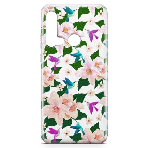 Huawei P20 Lite 2019 Kılıf Karanfil Kuşlar Arka Kapak Koruma Desenli Full Koruyucu