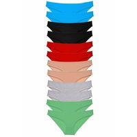 12 adet Eko Set Likralı Kadın Slip Külot Çok Renkli 2