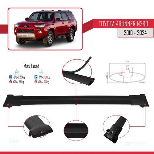 Toyota 4Runner (N280) 2010 ve Sonrası ile Uyumlu FLY Model Ara Atkı Tavan Barı SİYAH 3 ADET BAR